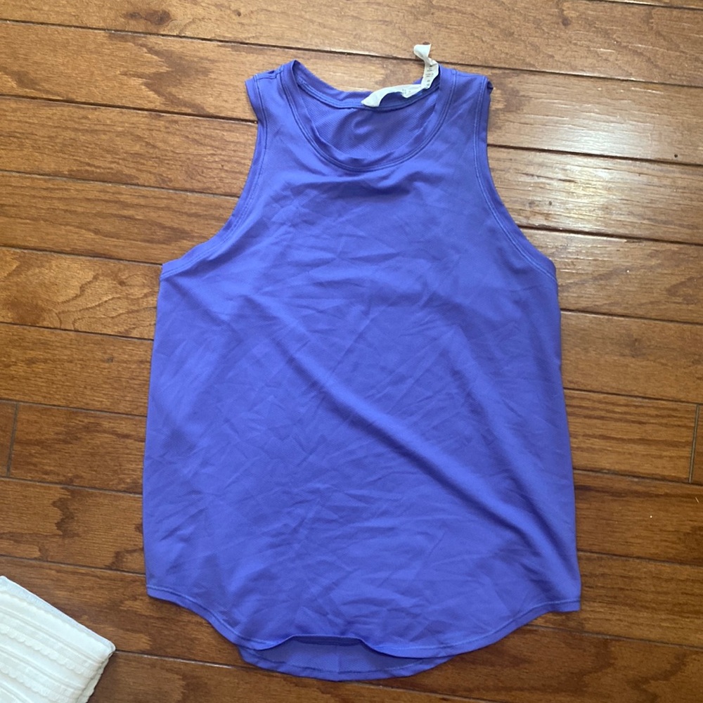 Lululemon high neck running and training tank top. Charged indigo size 4